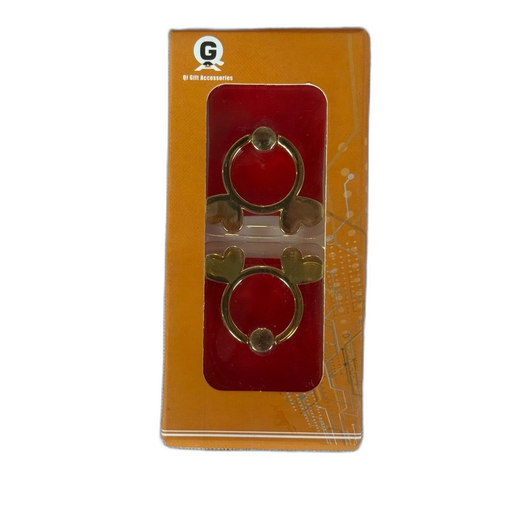 New Open Box Cell Phone Ring Stand 2 Pack Red Hearts Stick On 360 Rotation